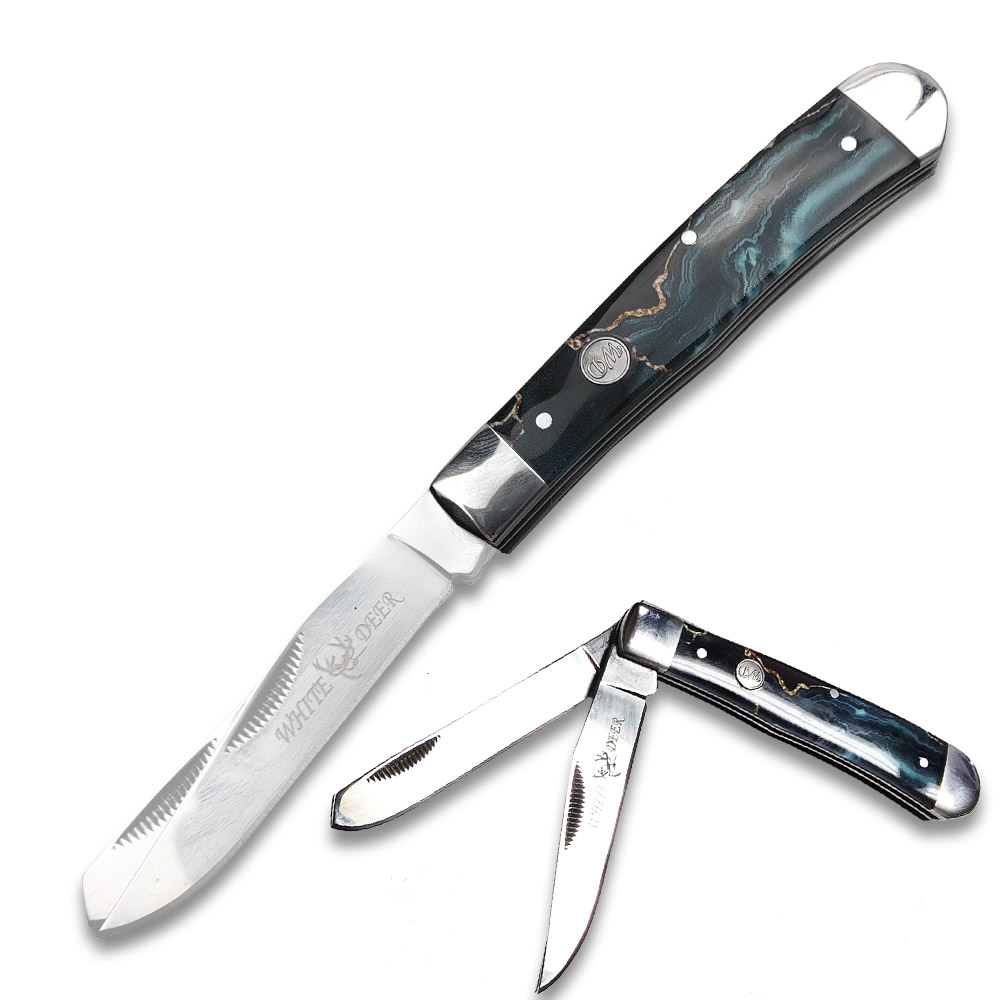 WHITE DEER - TRAPLINE - Folding Knife - Gentleman's Knife - TRAPPER