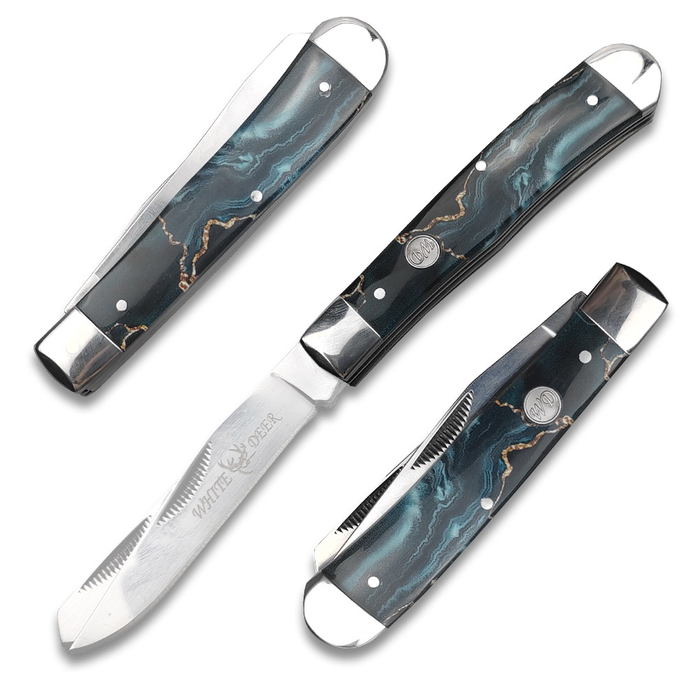 WHITE DEER - TRAPLINE - Folding Knife - Gentleman's Knife - TRAPPER