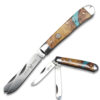 WHITE DEER - TRAPLINE - Folding Knife - Gentleman's Knife - TRAPPER - Brown & Teal