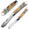 WHITE DEER - TRAPLINE - Folding Knife - Gentleman's Knife - TRAPPER - Brown & Teal