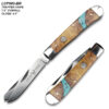 WHITE DEER - TRAPLINE - Folding Knife - Gentleman's Knife - TRAPPER - Brown & Teal