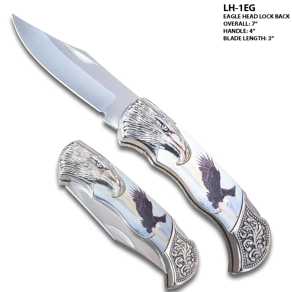 Eagle Lockback Folding Knife  Engraved Bolster