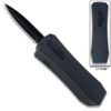 Butane Lighter OTF Knife Spear Point, Double Edged Black Blade