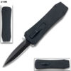 Butane Lighter OTF Knife Spear Point, Double Edged Black Blade