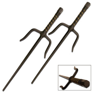 Traditional Twin Japanese Sais 19 in ( Black )