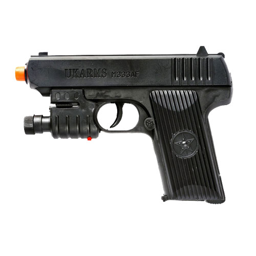 Spring Pistol W/Laser & Flashlight