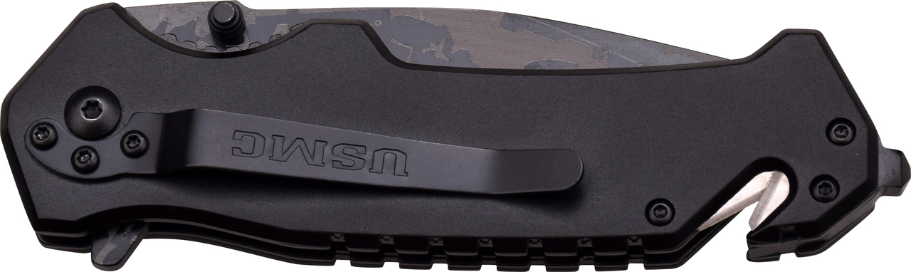 MTech U.S. Marines Spring Assisted 3.5" Laser Pattern Blade Folder Knife