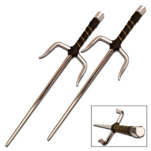 Traditional Twin Japanese Sais.15" Chrome