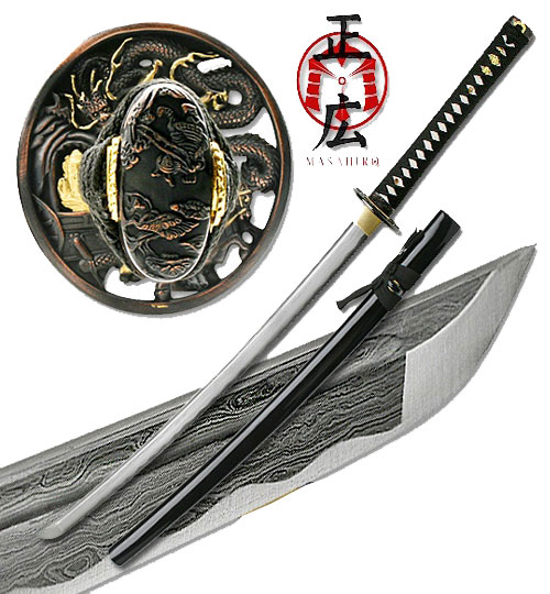 Moshiro - Folded Steel Samurai Sword - 1000+ Layers - Dragon