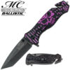 Purple Collection Skull Tanto Spring Assist Knife