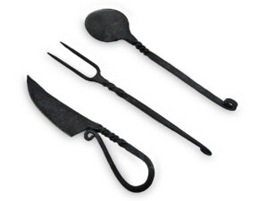 Hand Forged Medieval Eating Utensil Feasting Set Spoon, Knife & Fork