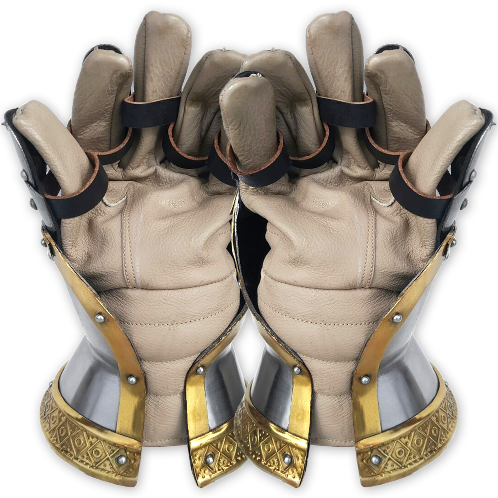 Churberg Hourglass Armor Gauntlets Brass Plated Functional 18 Gauge Carbon Steel