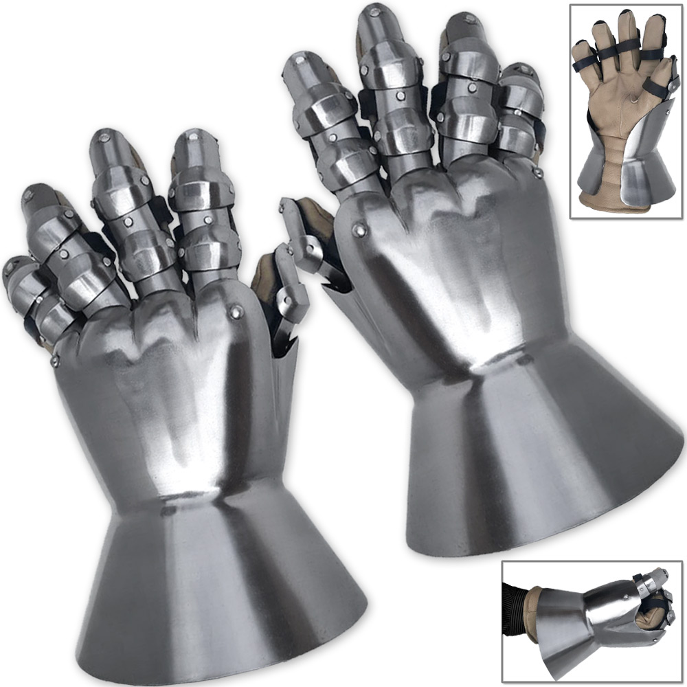 Churberg Hourglass 14th Century Armor Gauntlets Functional 18 Gauge Carbon Steel