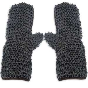 Medieval Riveted Chainmail Padded Gauntlets Gloves Mittens 16ga Carbon Steel