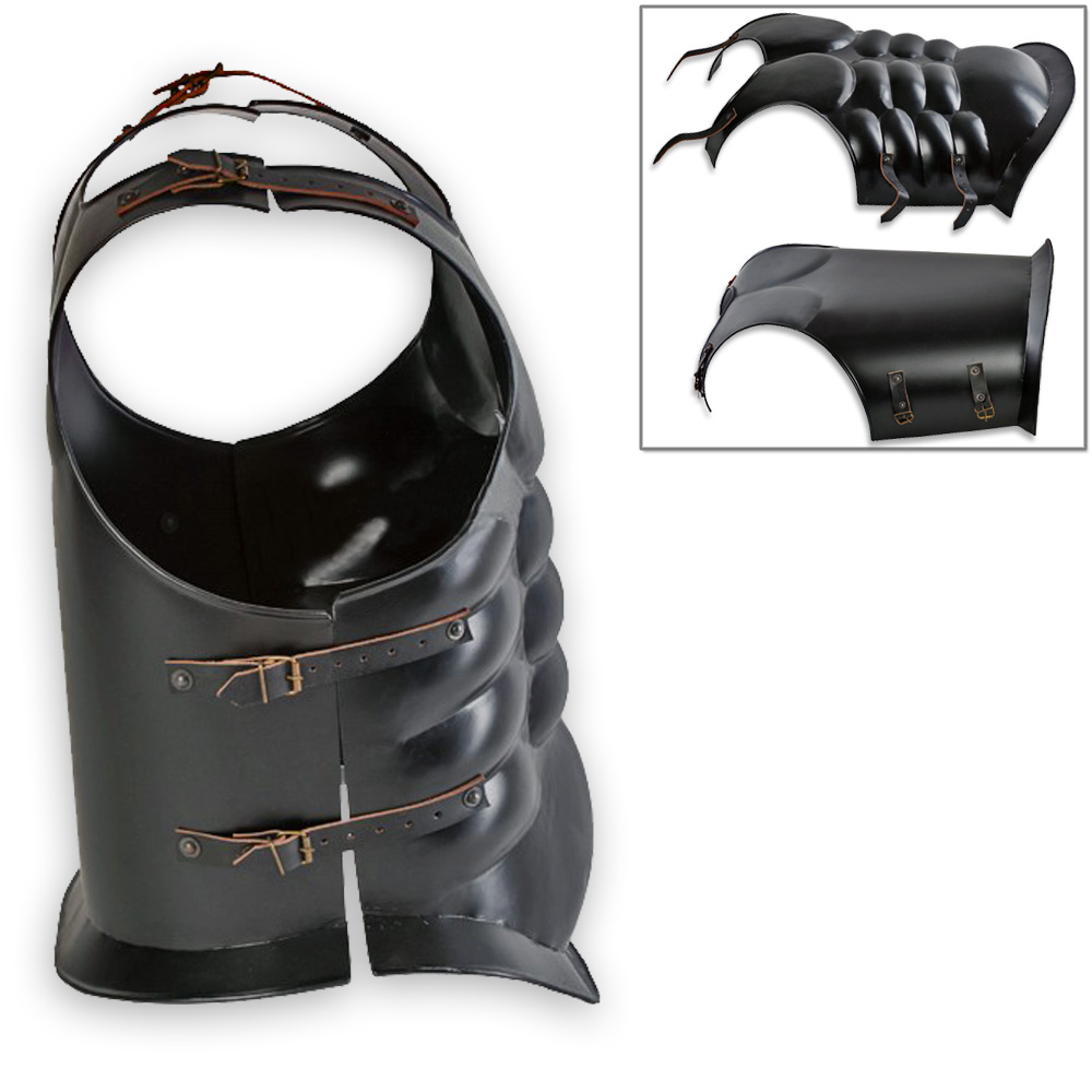 Undead Knight Cuirass 18ga Functional Armor Black Carbon Steel Muscles Chest & Back Plate