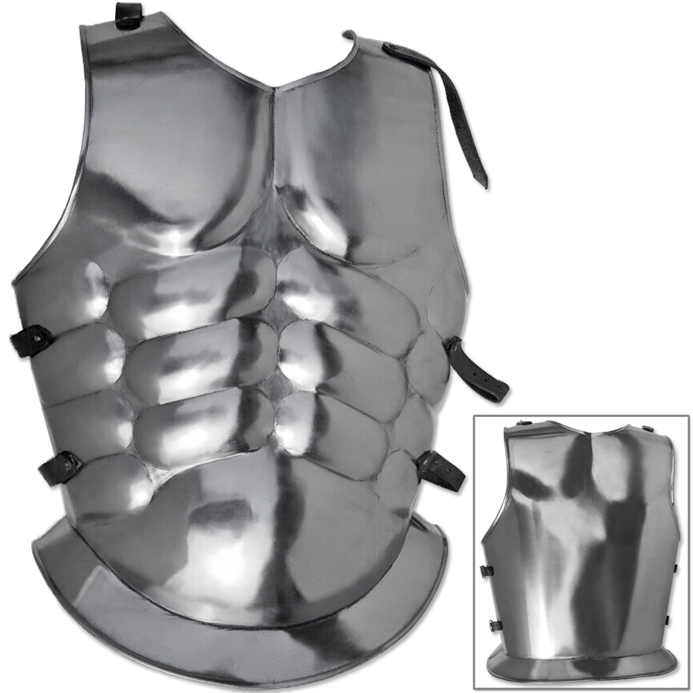 Heroic Cuirass 18ga Functional Armor Carbon Steel Muscles Roman Chest & Back Plates