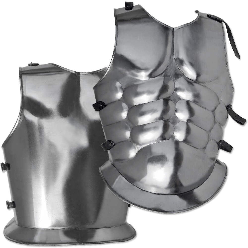 Heroic Cuirass 18ga Functional Armor Carbon Steel Muscles Roman Chest & Back Plates
