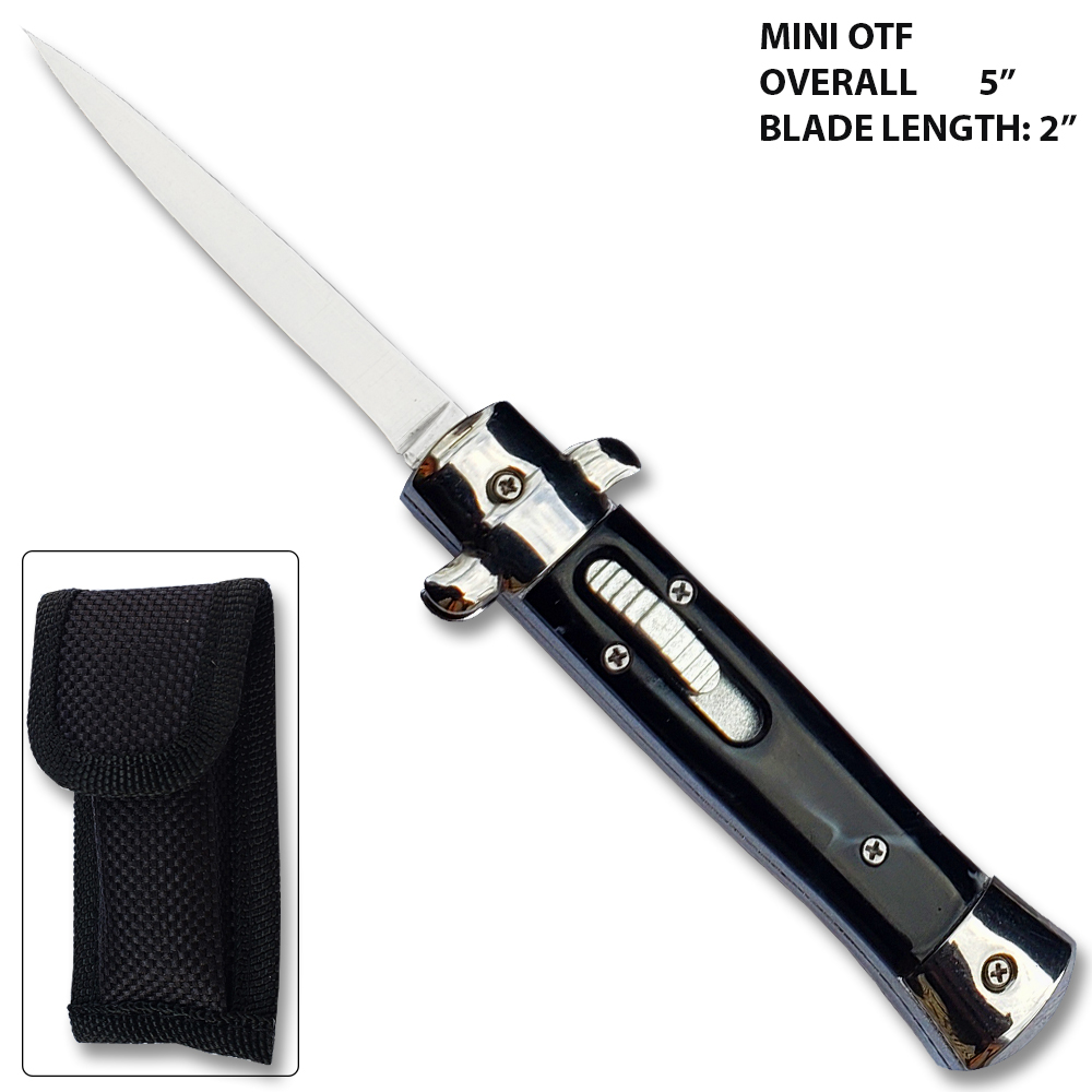 Mini OTF Italian Milano Knife Black Handle Limited Edition