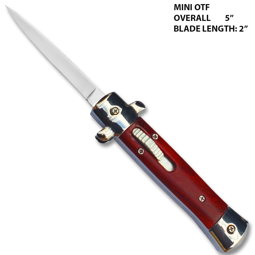 Mini OTF Italian Milano Knife Wood Handle Limited Edition