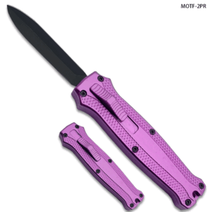 Legends Micro OTF Stiletto Blade Knife purple Out The Front Limited Edition