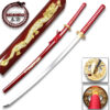 MOSHIRO 1045 High Carbon Steel Gold Dragon  Red Glossy Scabbard