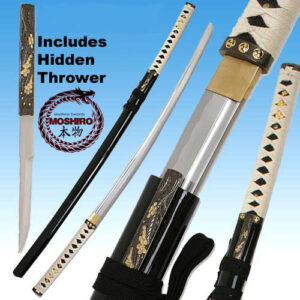 MOSHIRO - Zetsurin Sword w/ Knife Full Tang - Black Saya