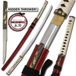 MOSHIRO - Zetsurin Sword w/ Knife Full Tang - Red Saya