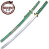 MOSHIRO 1045 Steel Handmade Katana With Bamboo Engraved on Green Scabbard