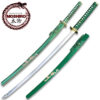 MOSHIRO 1045 Steel Handmade Katana With Bamboo Engraved on Green Scabbard