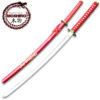 MOSHIRO 1045 Steel Handmade Katana With Dragon Engraved on Red Scabbard
