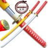 MOSHIRO 1045 Steel Handmade Katana With Dragon Engraved on Yellow Scabbard