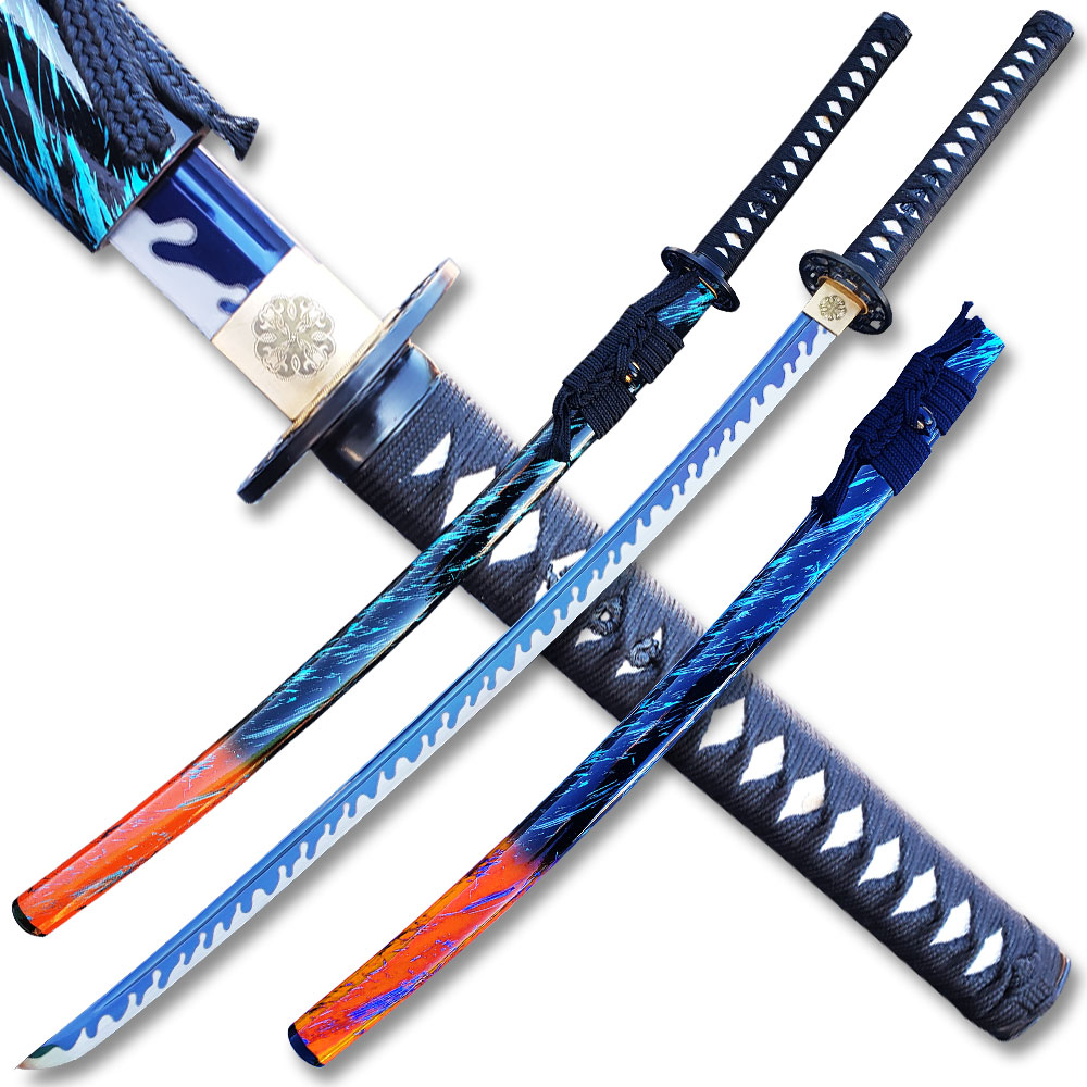 MOSHIRO 65Mn Spring Steel Hand Forge Katana Sword 2 Toned Unique Scabbard