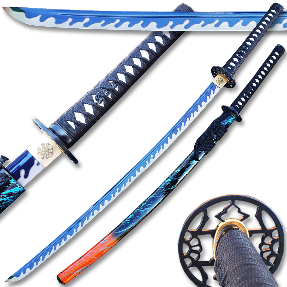 MOSHIRO 65Mn Spring Steel Hand Forge Katana Sword 2 Toned Unique Scabbard