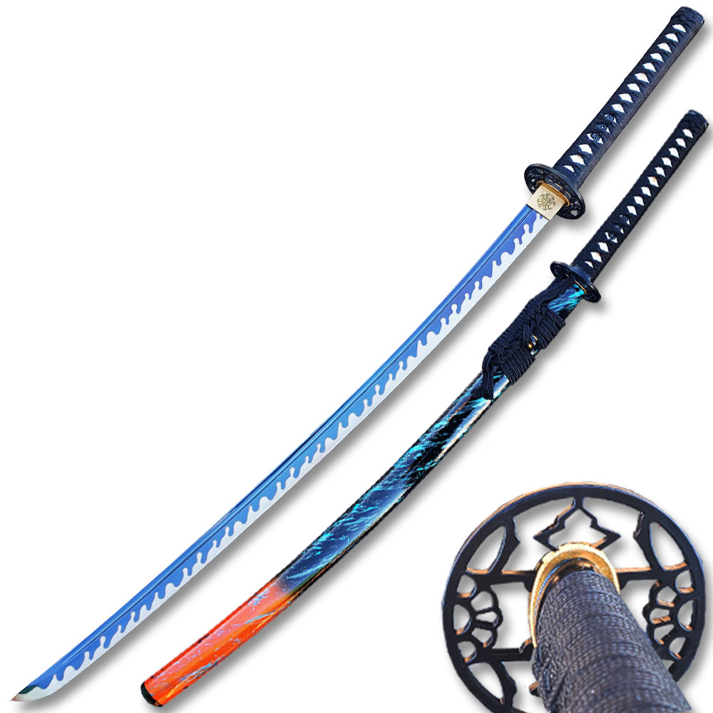 MOSHIRO 65Mn Spring Steel Hand Forge Katana Sword 2 Toned Unique Scabbard