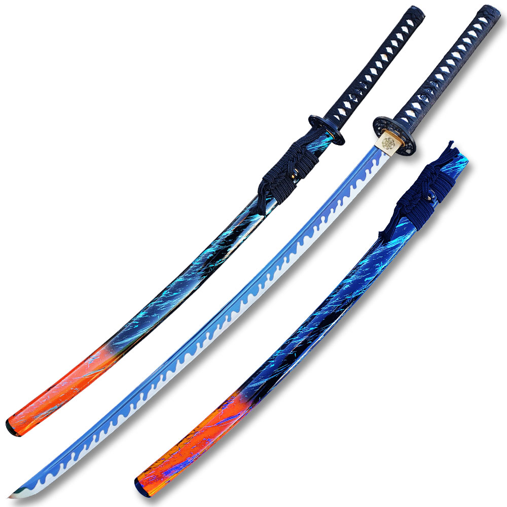 MOSHIRO 65Mn Spring Steel Hand Forge Katana Sword 2 Toned Unique Scabbard