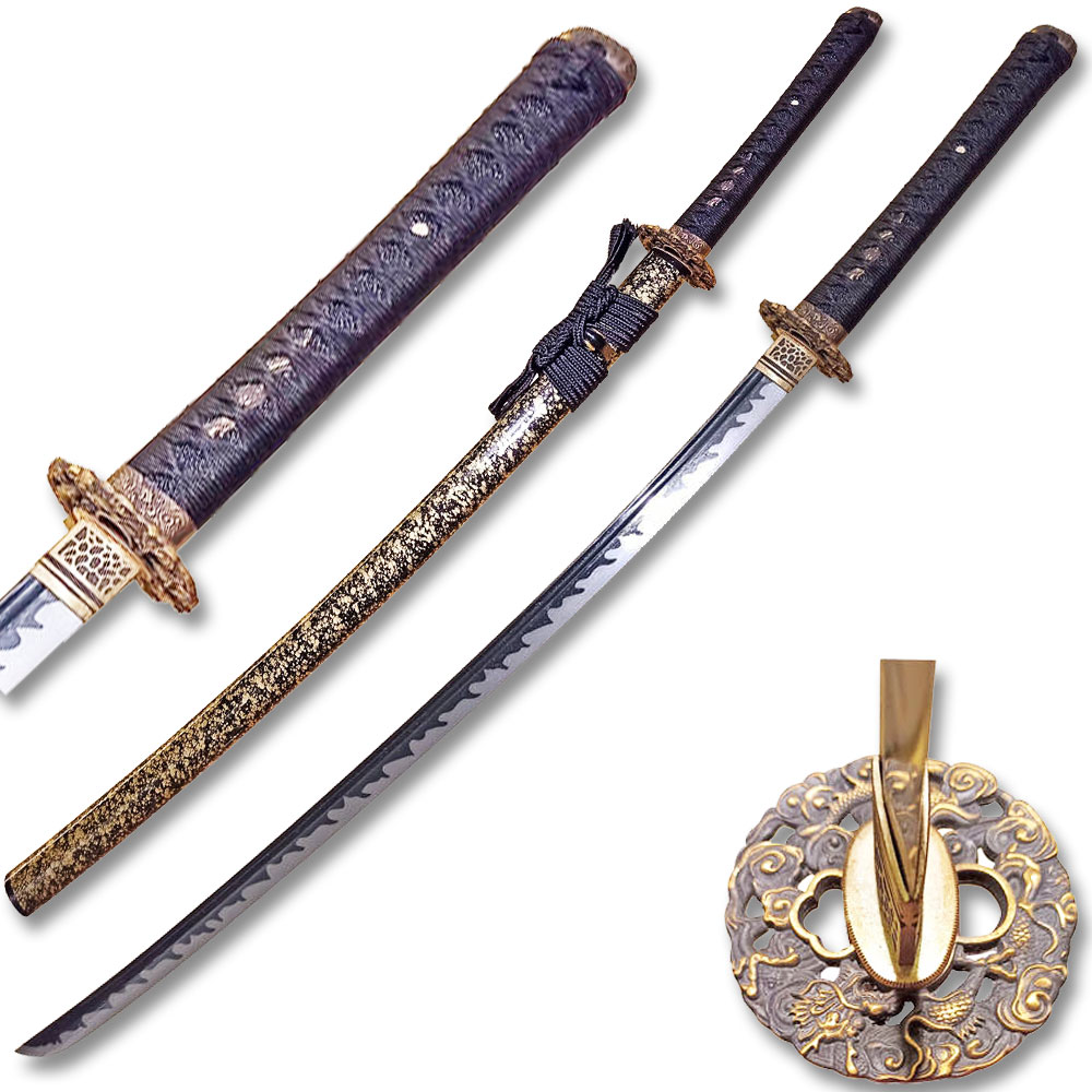 MOSHIRO 65Mn Spring Steel Hand Forge Katana Sword  Unique Scabbard