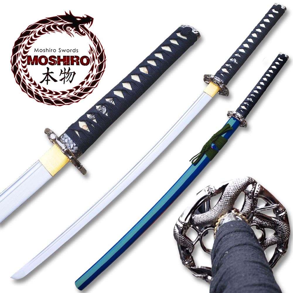 MOSHIRO 1045 High Carbon Steel Blue  Glossy Scabbard