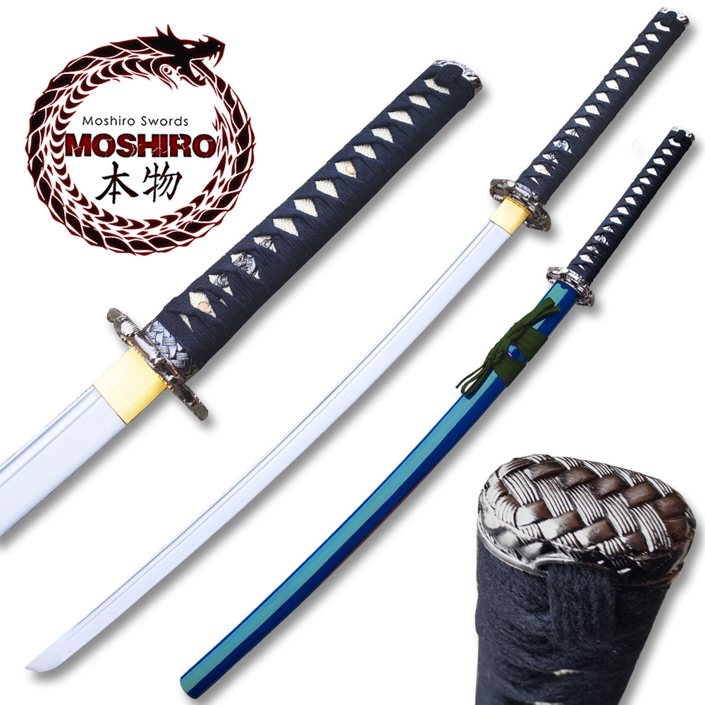 MOSHIRO 1045 High Carbon Steel Blue  Glossy Scabbard