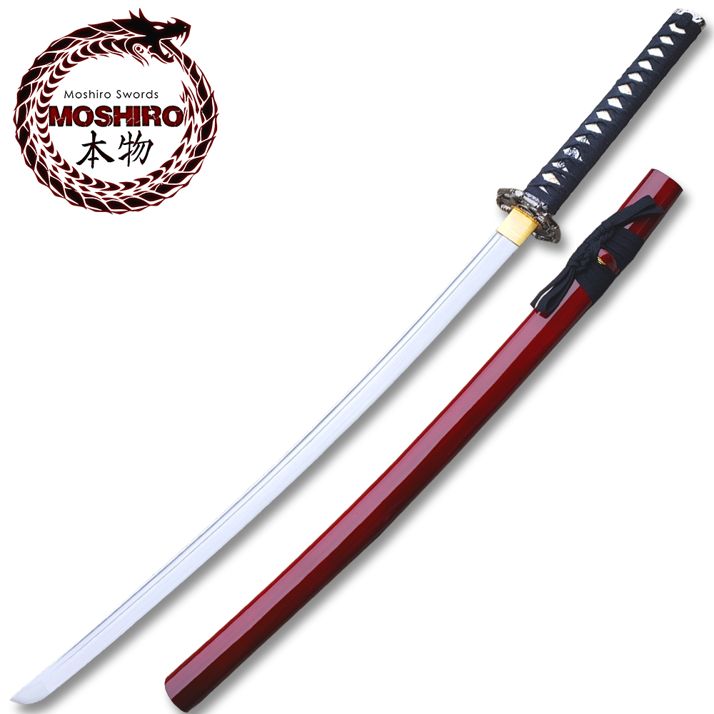MOSHIRO 1045 High Carbon Steel Red  Glossy Scabbard