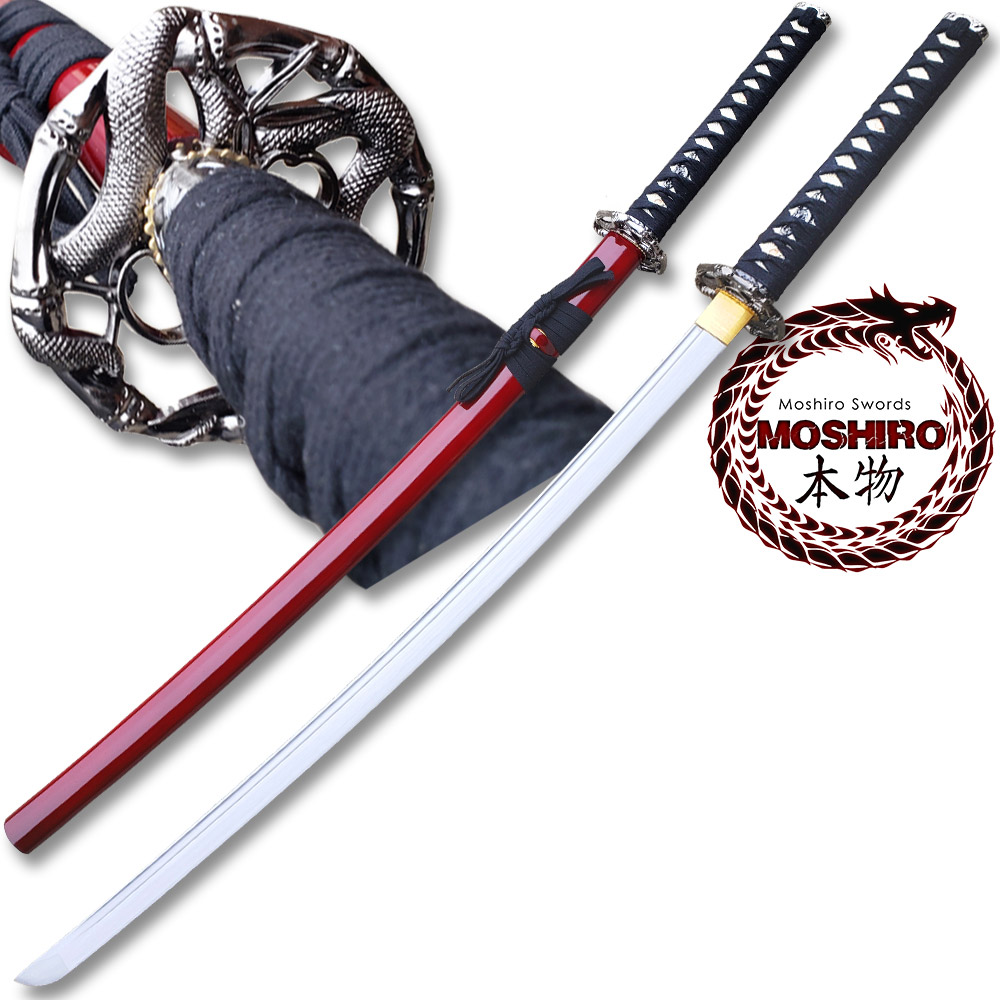MOSHIRO 1045 High Carbon Steel Red  Glossy Scabbard