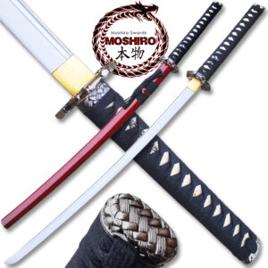 MOSHIRO 1045 High Carbon Steel Red  Glossy Scabbard
