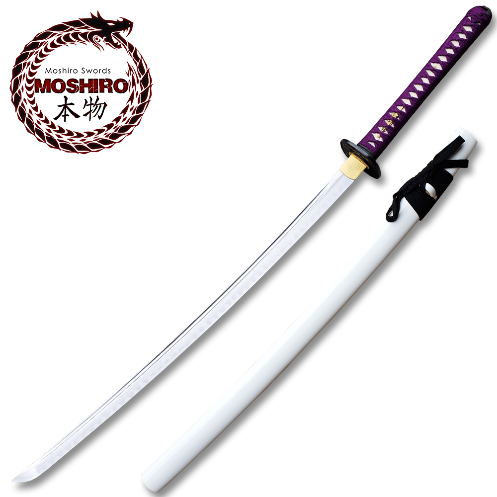 MOSHIRO 1095 High Carbon Steel White Glossy Scabbard