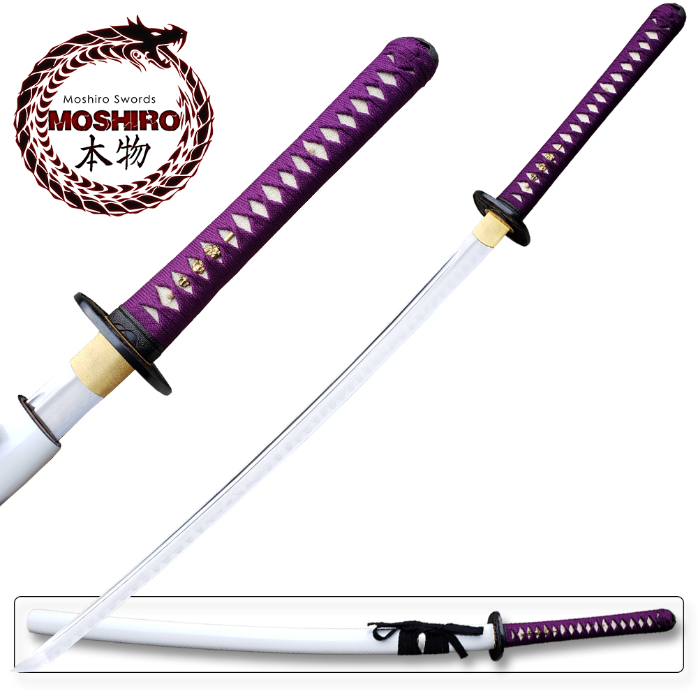 MOSHIRO 1095 High Carbon Steel White Glossy Scabbard