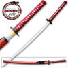 MOSHIRO 1095 High Carbon Steel Red Gold Splash  Glossy Scabbard