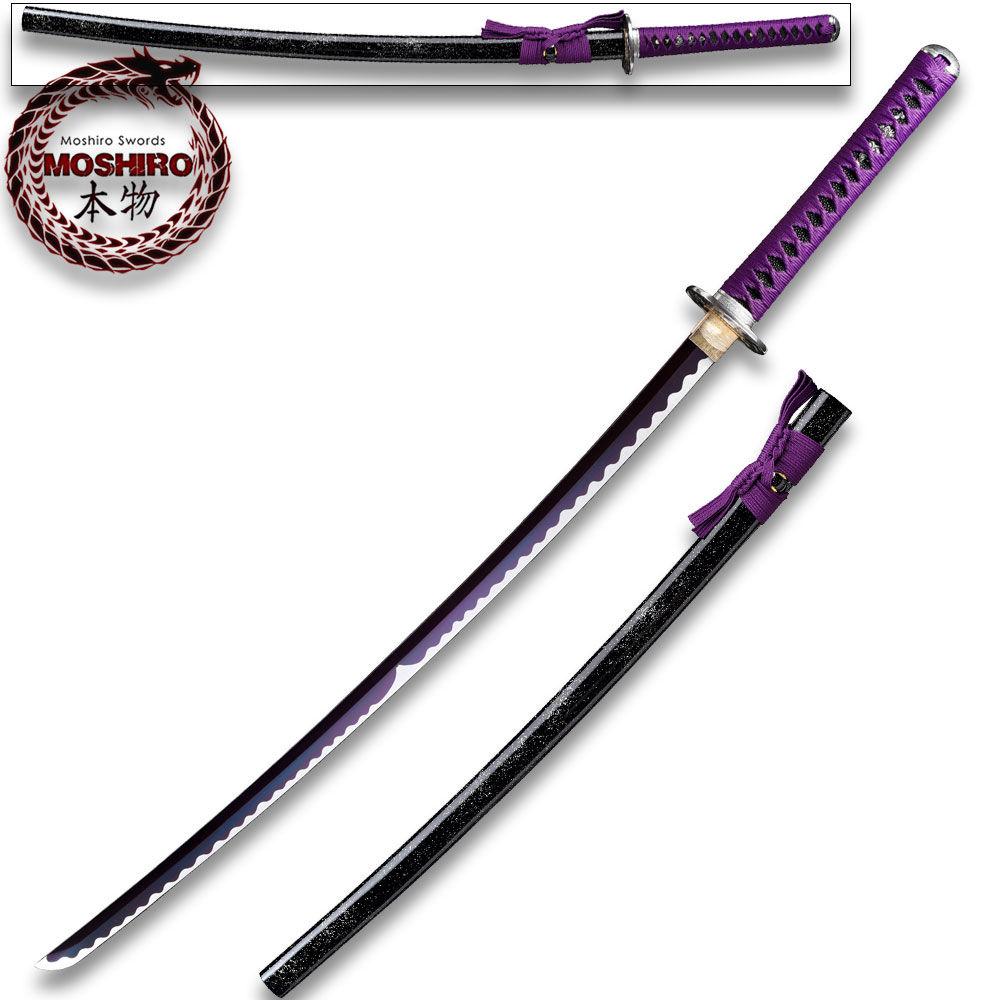 Hand Forged MOSHIRO 1045 High Carbon Steel Purple Glossy Scabbard