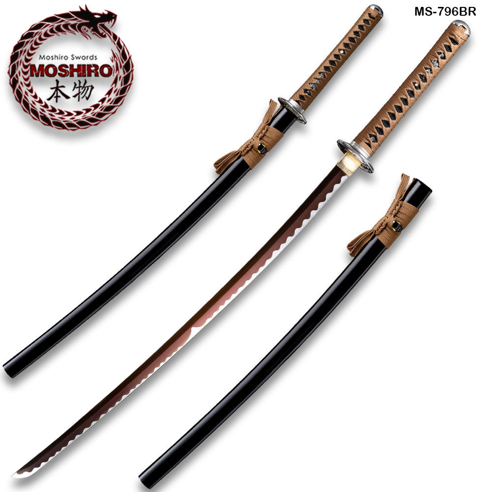 Hand Forged MOSHIRO 1045 High Carbon Steel Black Glossy Scabbard