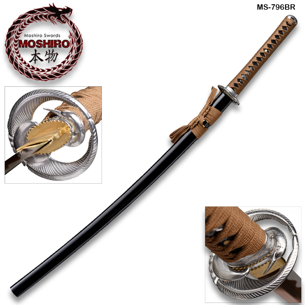 Hand Forged MOSHIRO 1045 High Carbon Steel Black Glossy Scabbard