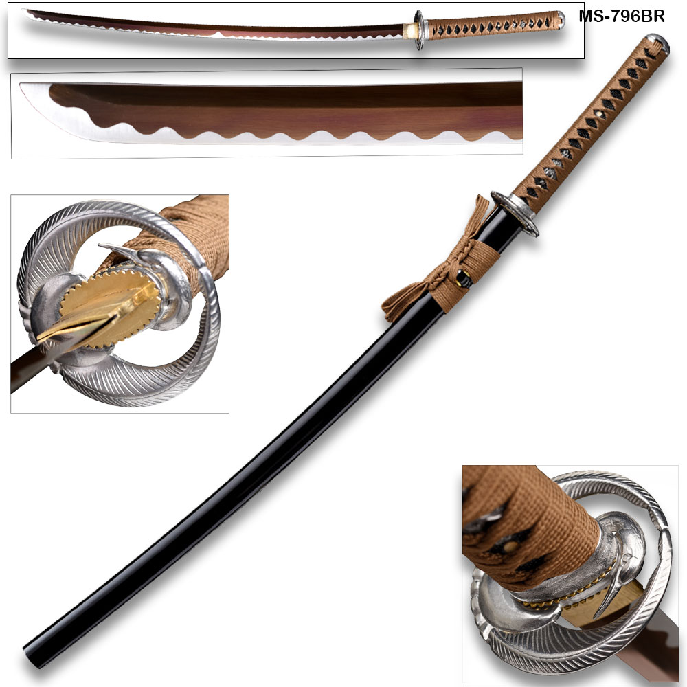 Hand Forged MOSHIRO 1045 High Carbon Steel Black Glossy Scabbard