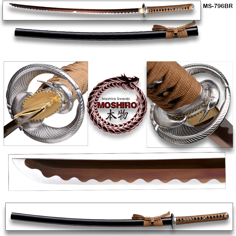 Hand Forged MOSHIRO 1045 High Carbon Steel Black Glossy Scabbard