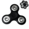 Fidget Tri-Spinner Black EDC All-Metal Weighted Bearing ADHD Focus Stress Reliever Hand Toys